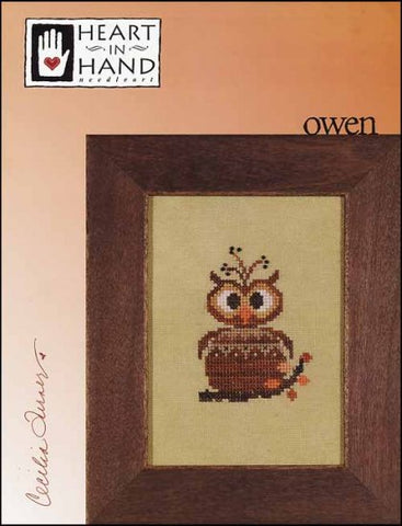 Owen the Owl by Heart  in Hand Counted Cross Stitch Pattern