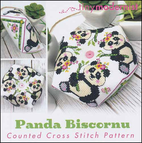 Panda Biscornu By The Tiny Modernist Counted Cross Stitch Pattern