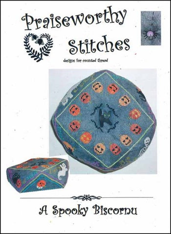 A Spooky Biscornu by Praiseworthy Stitches Counted Cross Stitch Pattern