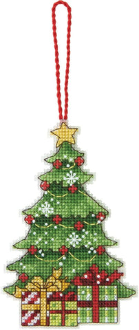 Christmas Tree Ornament Counted Cross Stitch Kit-3.75x2.25 14 Count Plastic Canvas