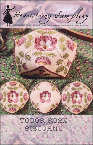 Tudor Rose Biscornu by Heartstring Samplery Counted Cross Stitch Pattern