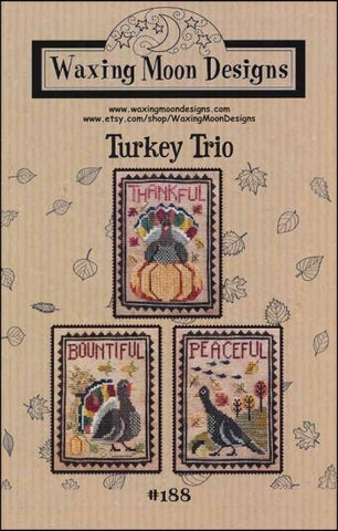 Turkey Trio By Waxing Moon Designs Counted Cross Stitch Pattern