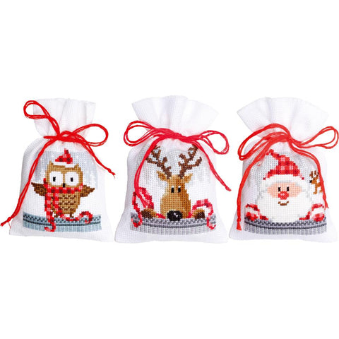 Christmas Buddies by Vervaco 3 Sachet Bags Counted Cross Stitch Kit