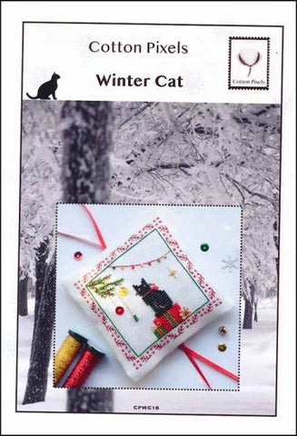 Winter Cat by Cotton Pixels Counted Cross Stitch Pattern