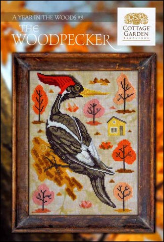 A Year In The Woods 9: The Woodpecker by Cottage Garden Samplings Counted Cross Stitch Pattern