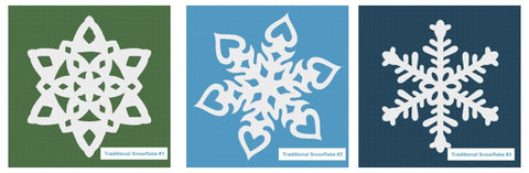 3 Traditional Snowflakes in 2 DMC Colors