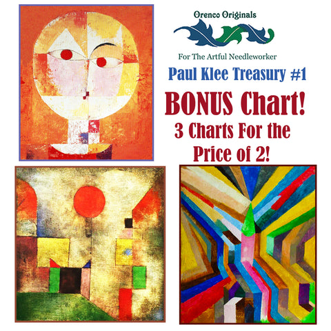 Paul Klee Modern Art Deluxe Treasury #1 -Three Counted Cross Stitch Patterns