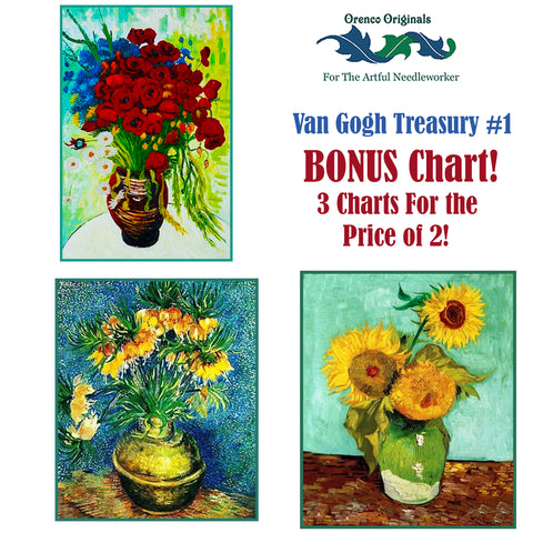 Impressionist Van Gogh Deluxe Treasury #1 -Three Counted Cross Stitch Patterns