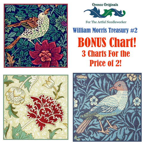 William Morris Deluxe Treasury #2 -Three Counted Cross Stitch Patterns