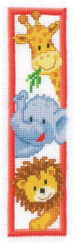 Jungle Animals Bookmark by Vervaco Counted Cross Stitch Kit 2.5
