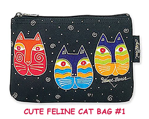 Laurel Burch Canvas Organizer CUTE FELINE CAT Bag #1