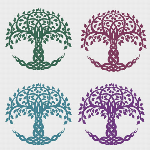 EASY *2 DMC Colors* Celtic Knot Tree of Life Counted Cross Stitch Pattern