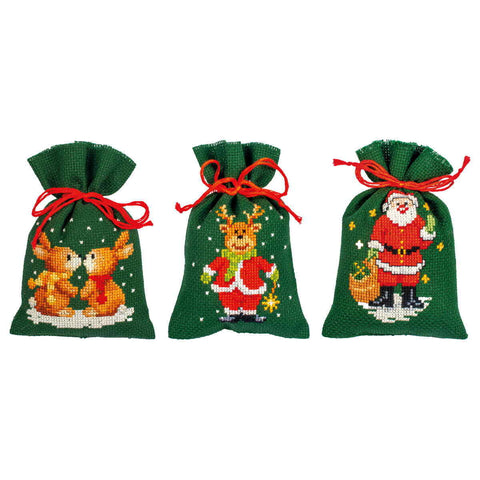 Woodland Christmas by Vervaco 3 Sachet Bags Counted Cross Stitch Kit