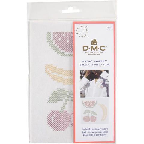 FRUIT-DMC Magic Paper Pre-Printed Counted Cross Stitch  Needlework Design Great for a New Stitcher!