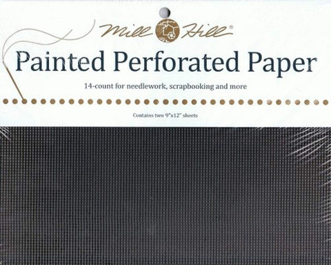 MILL HILL PERFORATED PAPER-Midnight Black- Two 9