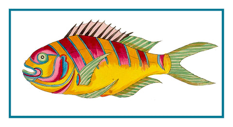 Fallours' Renard's Fantastic Colorful Tropical Fish 6 Counted Cross Stitch Pattern