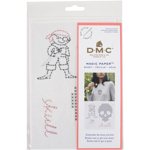 PIRATE-DMC Magic Paper Pre-Printed Counted Cross Stitch  Needlework Design Great for a New Stitcher!