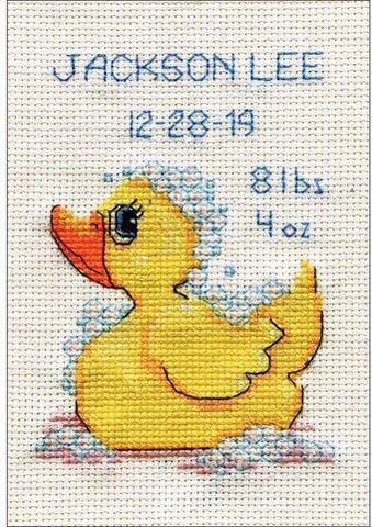 Stitch & Mat  Rubber Ducky Birth Sampler by Design Works Counted Cross Stitch Kit 3