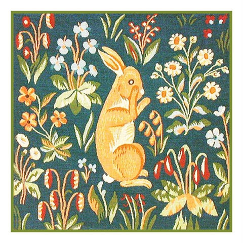 Sitting Rabbit Detail from the Lady and The Unicorn Tapestries Counted Cross Stitch Pattern