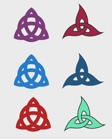 2 Celtic Knot Designs Endless Trinity and Triquetra Counted Cross Stitch Pattern