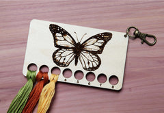 Butterfly Embroidery Floss Storage Holder - Maple Wood From Sunrise Grove