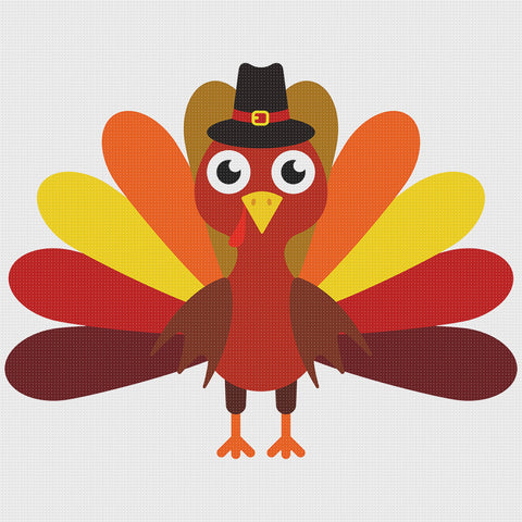 An Elegant Turkey Counted Cross Stitch Pattern