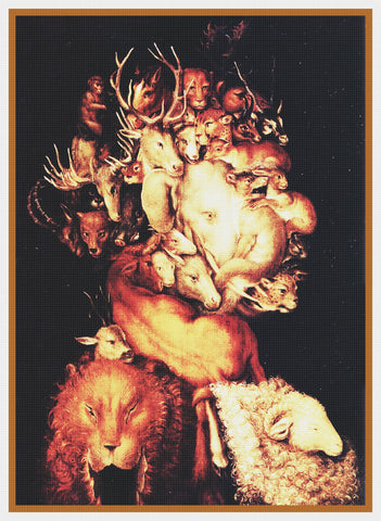 Giuseppe Arcimboldo Elements-Earth Counted Cross Stitch Pattern DIGITAL DOWNLOAD