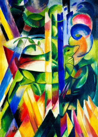 The Little Mountain Goats by Expressionist Artist Franz Marc Counted Cross Stitch Pattern