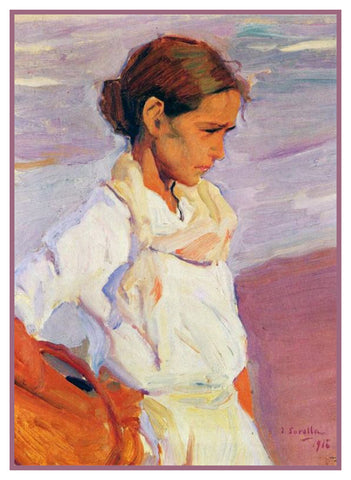 Fisherwoman From Valencia by Joaquin Sorolla y Bastida Counted Cross Stitch Pattern