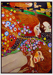 Art Nouveau Water Serpents Gustav Klimt Counted Cross Stitch Chart Pattern-18 Count