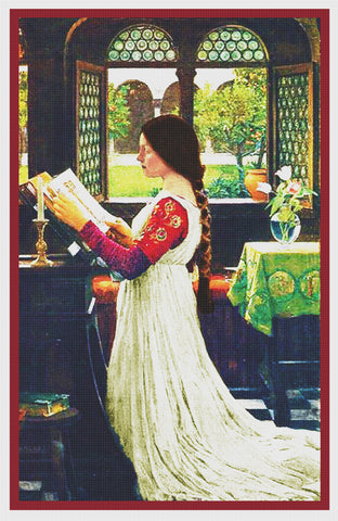 The Missal inspired by John William Waterhouse Counted Cross Stitch Pattern