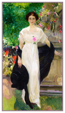 Portrait of Mary Lillian Duke by Joaquin Sorolla y Bastida Counted Cross Stitch Pattern