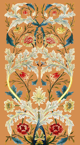 Acanthus Vine and Flowers Panel By May Morris Counted Cross Stitch Pattern