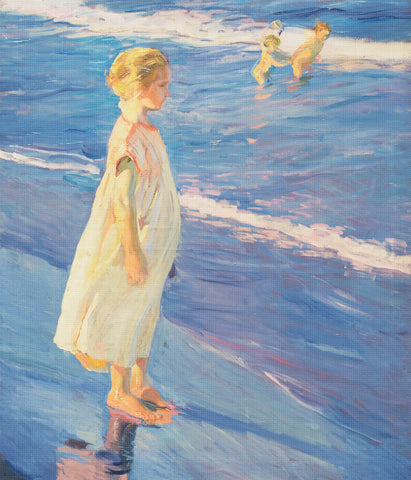 Nina on the Beach by Joaquin Sorolla y Bastida Counted Cross Stitch Pattern