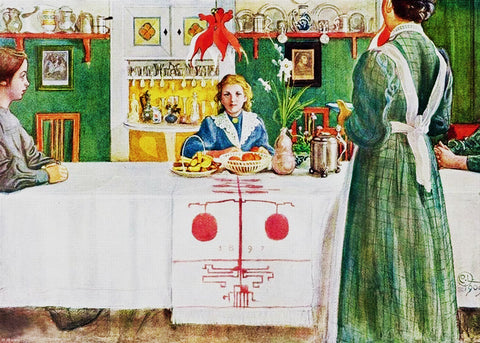Friends From Town inspired by Swedish Carl Larsson  Counted Cross Stitch Pattern