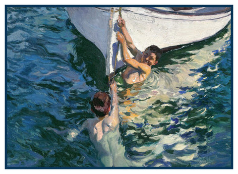 The White Boat by Joaquin Sorolla y Bastida Counted Cross Stitch Pattern