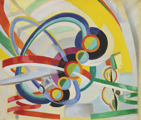 Propeller and Rhythms Geometric Cubism by Artist Robert Delaunay Counted Cross Stitch Pattern