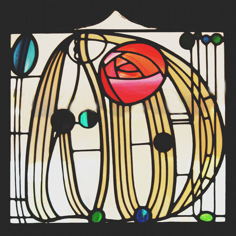 Rose Window from Hill House Inspired by Charles Rennie Mackintosh Counted Cross Stitch Pattern