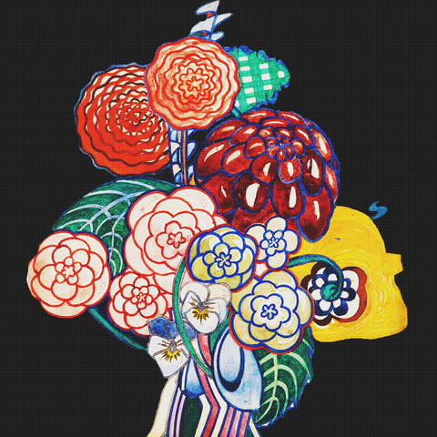 Wild Flower Bouquet Inspired by Charles Rennie Mackintosh Counted Cross Stitch Pattern