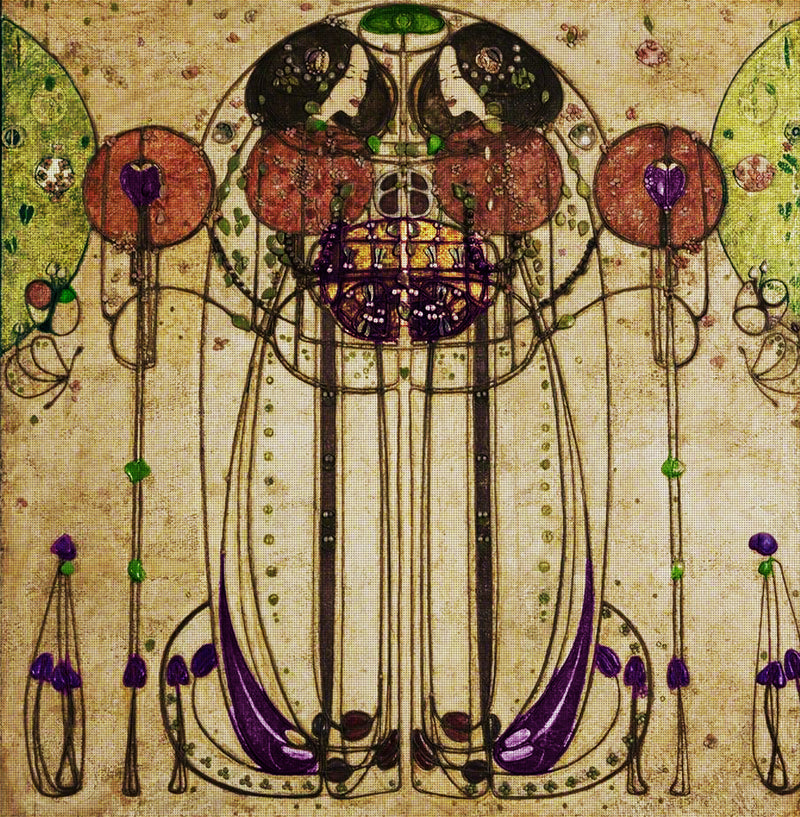 Wassail Detail Inspired by Charles Rennie Mackintosh Counted Cross Stitch Pattern  DIGITAL DOWNLOAD