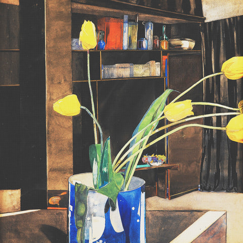 Yellow Tulips Inspired by Charles Rennie Mackintosh Counted Cross Stitch Pattern