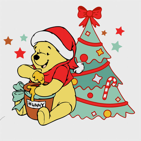 Winnie The Pooh and The Christmas Tree Counted Cross Stitch Pattern
