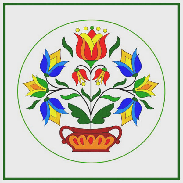 Pennsylvania Dutch Folk Art Hex Design # 14 Counted Cross Stitch