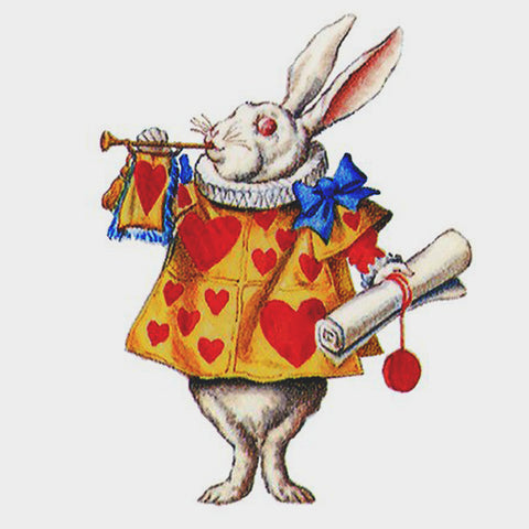 Tenniel's The White Rabbit from Alice's Adventures in Wonderland Counted Cross Stitch Pattern-SQUARE