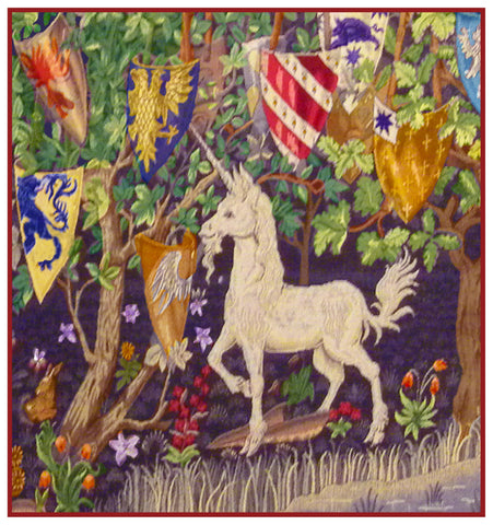 Heraldry Unicorn design by William Morris Counted Cross Stitch Pattern DIGITAL DOWNLOAD