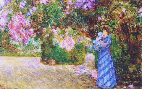 Mrs. Hassam in France by American Impressionist Painter Childe Hassam Counted Cross Stitch Pattern