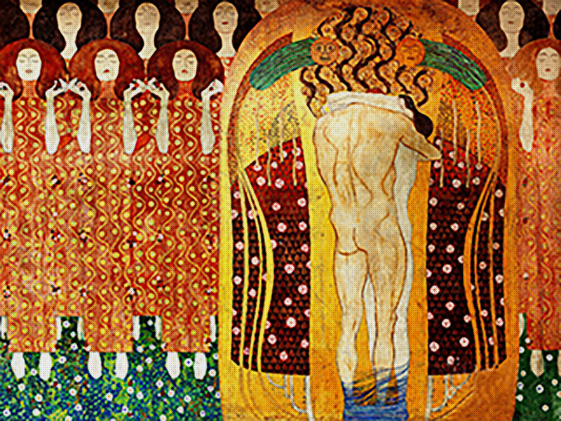 Symbolist Klimt Beethoven Fries #2 Detail Counted Cross Stitch Pattern
