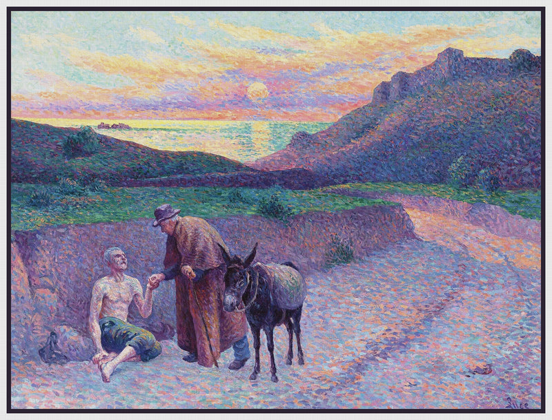 The Good Samaritan inspired French Maximilien Luce Counted Cross Stitch Pattern DIGITAL DOWNLOAD