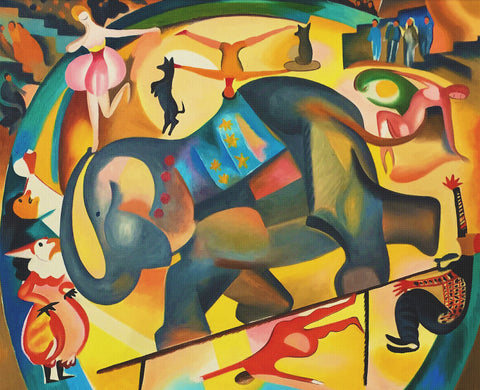 An Elephant at the Circus by Alice Bailly Counted Cross Stitch Pattern