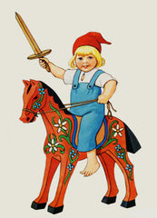Scandinavian Child om Dala Horse by Jenny Nystrom Holiday Counted Cross Stitch Pattern